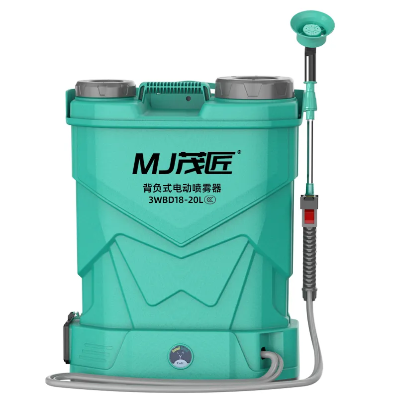 24 Models Of Emerald Green Electric Sprayers With Single Pumps.